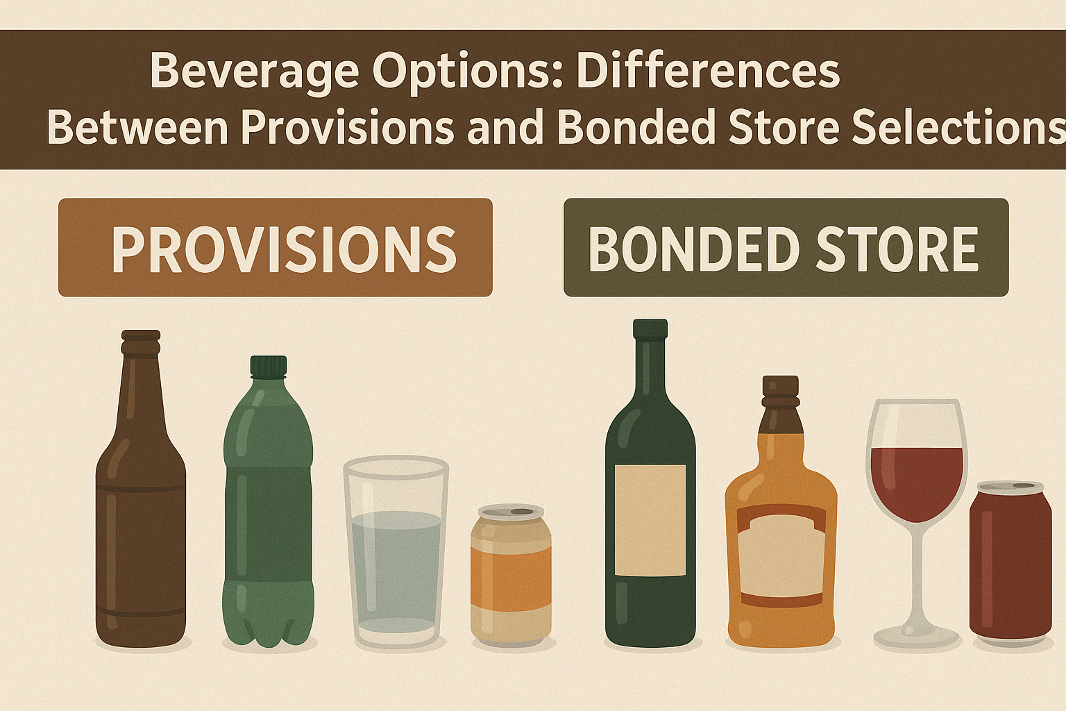 Beverage Options: Differences Between Provisions and Bonded Store Selections