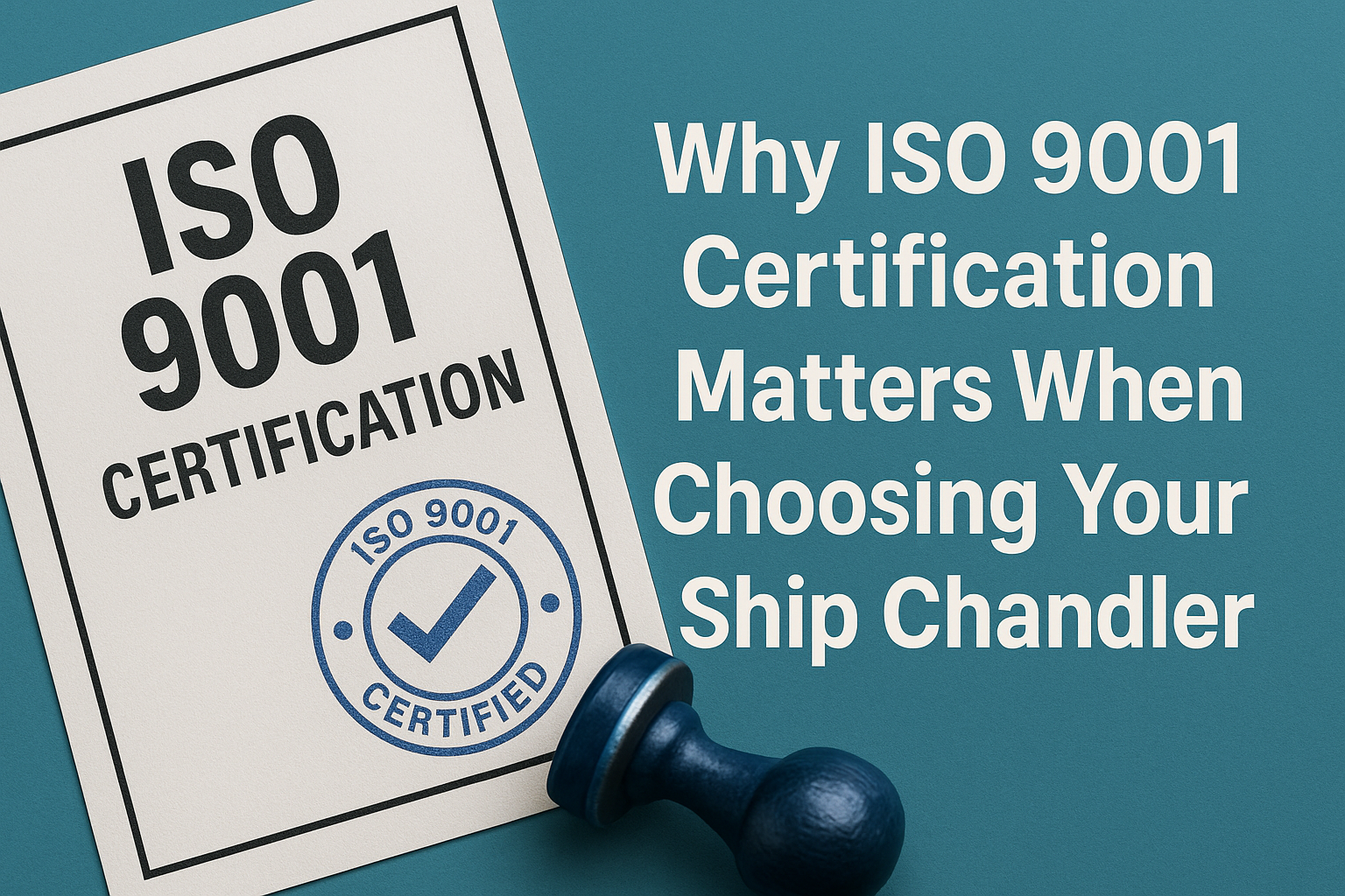 Navigating the High Seas of Quality: Why ISO 9001 Certification is Your Compass for Ship Chandler Selection